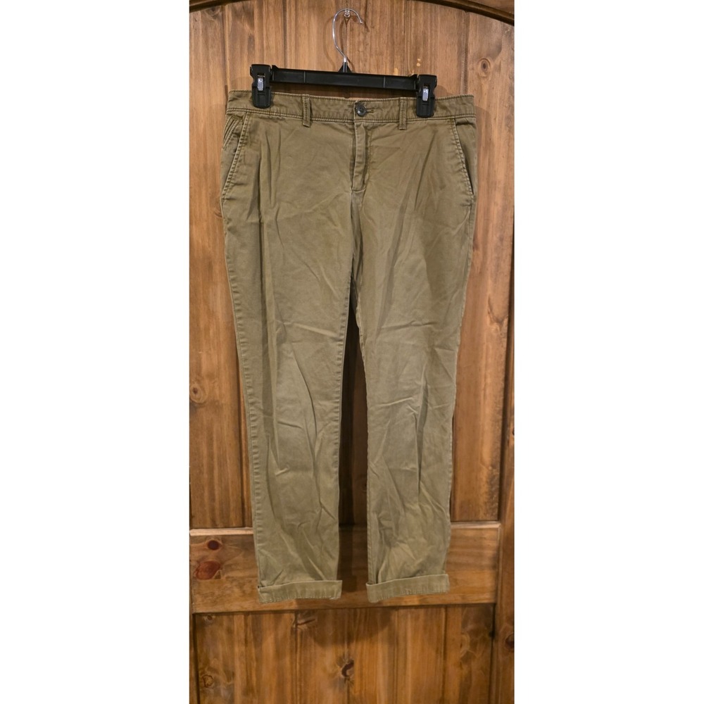 Banana Republic Girlfriend Fit Chino Pants‎ Womens 6 Green Straight Leg Pockets